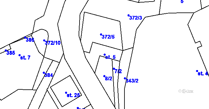 Parcela st. 5 v KÚ Čekánov, Katastrální mapa