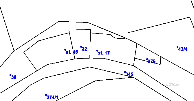 Parcela st. 17 v KÚ Čekánov, Katastrální mapa
