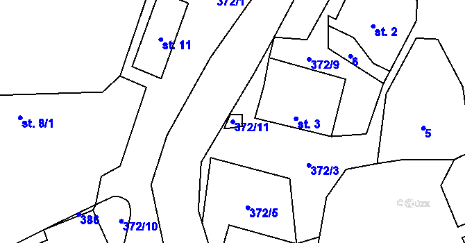 Parcela st. 372/11 v KÚ Čekánov, Katastrální mapa