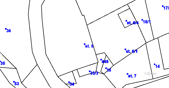 Parcela st. 5 v KÚ Volichov, Katastrální mapa