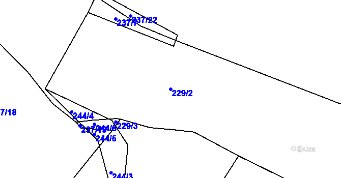 Parcela st. 229/2 v KÚ Krásná Hora nad Vltavou, Katastrální mapa