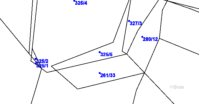 Parcela st. 325/5 v KÚ Krásná Hora nad Vltavou, Katastrální mapa
