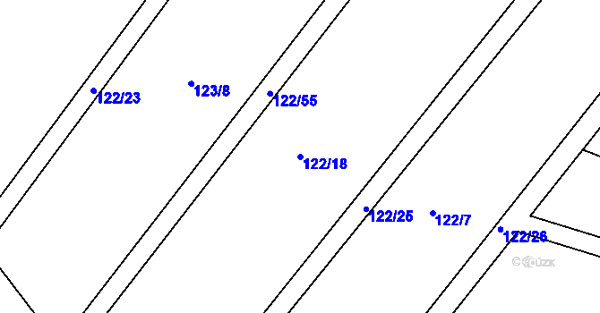 Parcela st. 122/18 v KÚ Plešiště, Katastrální mapa