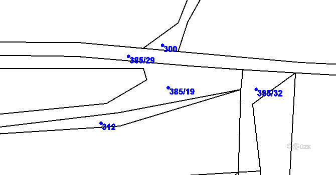Parcela st. 385/19 v KÚ Plešiště, Katastrální mapa