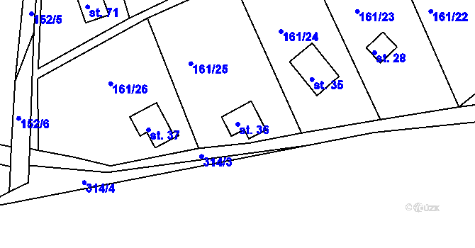 Parcela st. 36 v KÚ Švastalova Lhota, Katastrální mapa