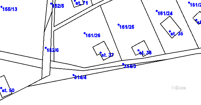 Parcela st. 37 v KÚ Švastalova Lhota, Katastrální mapa