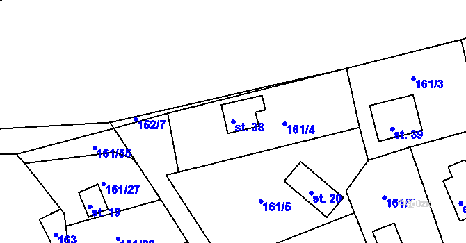 Parcela st. 38 v KÚ Švastalova Lhota, Katastrální mapa