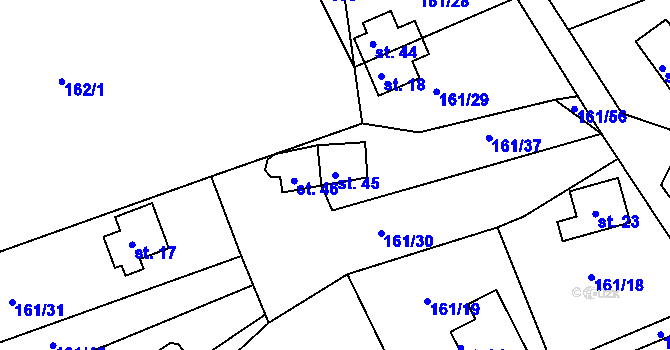 Parcela st. 45 v KÚ Švastalova Lhota, Katastrální mapa