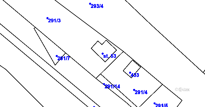 Parcela st. 53 v KÚ Švastalova Lhota, Katastrální mapa