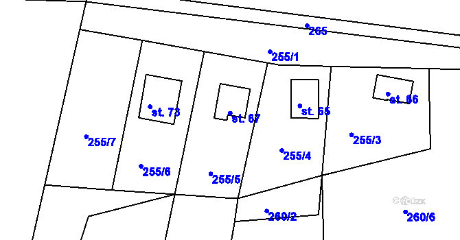 Parcela st. 67 v KÚ Švastalova Lhota, Katastrální mapa