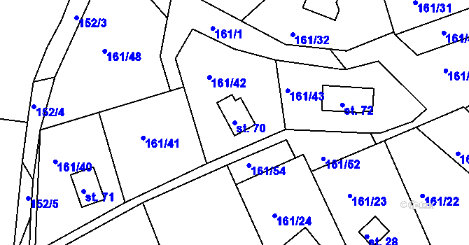 Parcela st. 70 v KÚ Švastalova Lhota, Katastrální mapa