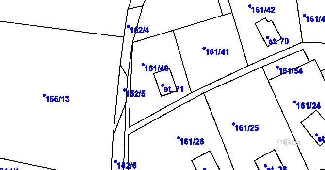 Parcela st. 71 v KÚ Švastalova Lhota, Katastrální mapa