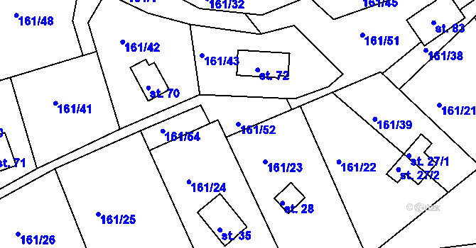 Parcela st. 161/52 v KÚ Švastalova Lhota, Katastrální mapa