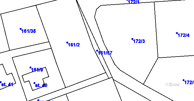 Parcela st. 161/57 v KÚ Švastalova Lhota, Katastrální mapa