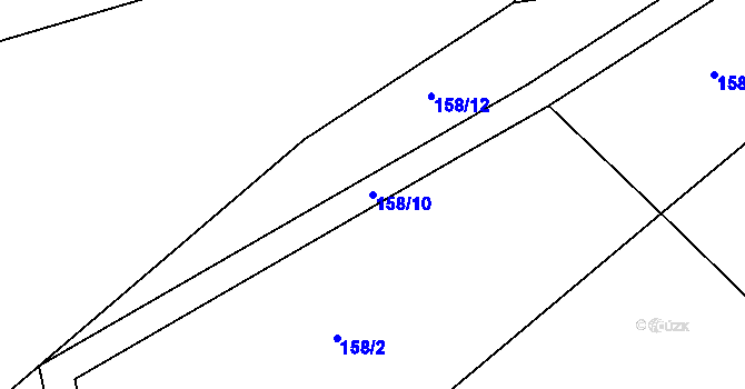 Parcela st. 158/10 v KÚ Tisovnice, Katastrální mapa
