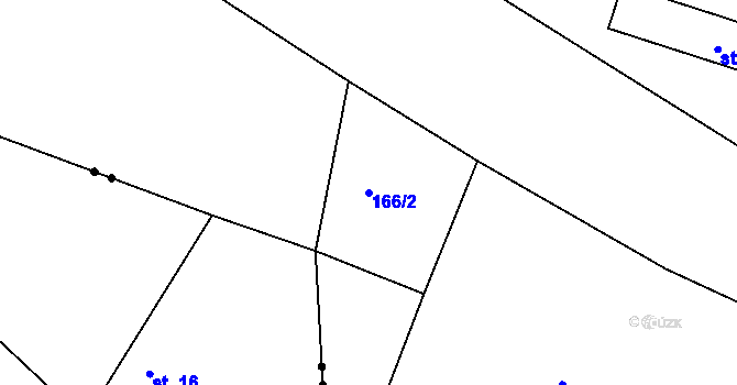 Parcela st. 166/2 v KÚ Tisovnice, Katastrální mapa
