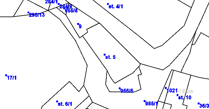 Parcela st. 5 v KÚ Vletice, Katastrální mapa
