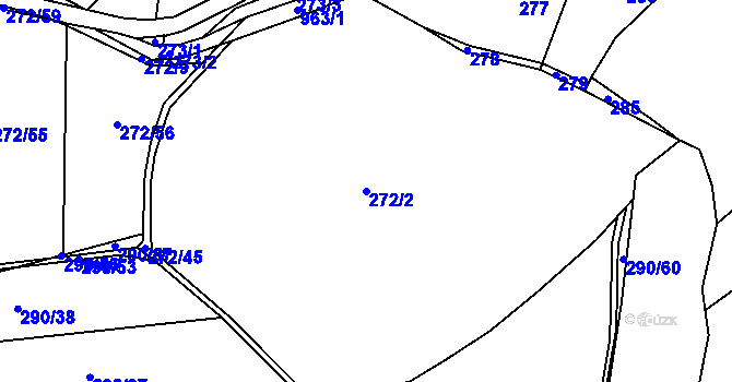 Parcela st. 272/2 v KÚ Vletice, Katastrální mapa