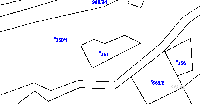 Parcela st. 357 v KÚ Vletice, Katastrální mapa