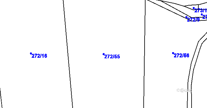 Parcela st. 272/55 v KÚ Vletice, Katastrální mapa
