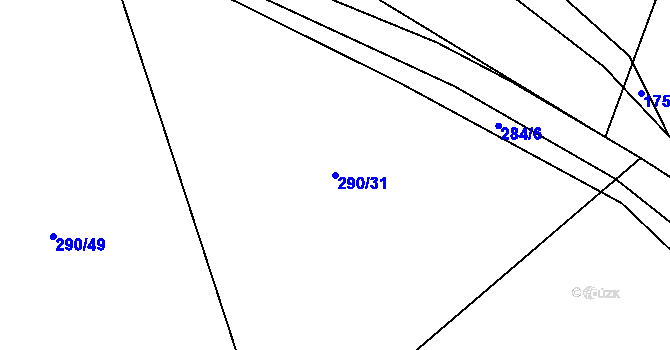 Parcela st. 290/31 v KÚ Vletice, Katastrální mapa