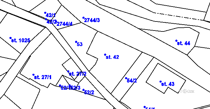 Parcela st. 42 v KÚ Krásná Lípa, Katastrální mapa