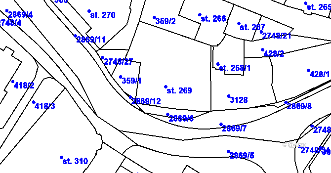 Parcela st. 269 v KÚ Krásná Lípa, Katastrální mapa