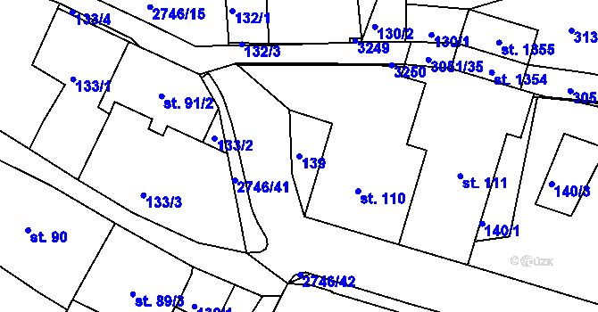 Parcela st. 139 v KÚ Krásná Lípa, Katastrální mapa