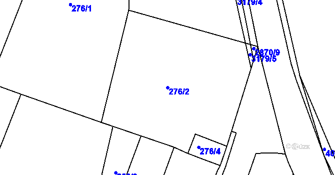 Parcela st. 276/2 v KÚ Krásná Lípa, Katastrální mapa