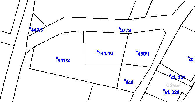 Parcela st. 441/10 v KÚ Krásná Lípa, Katastrální mapa