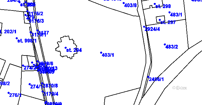 Parcela st. 403/1 v KÚ Krásná Lípa, Katastrální mapa