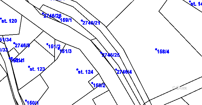 Parcela st. 2746/25 v KÚ Krásná Lípa, Katastrální mapa