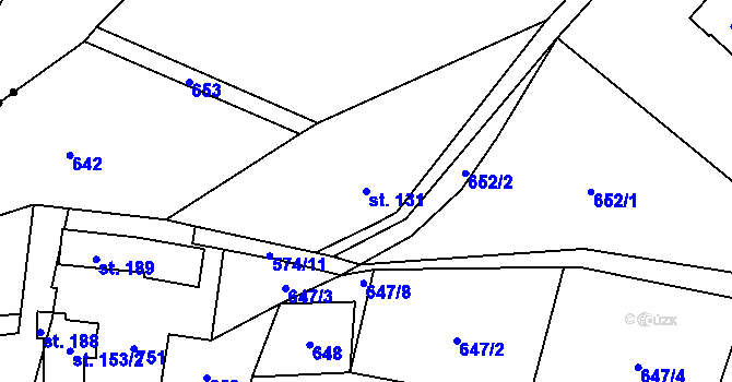 Parcela st. 131 v KÚ Kyjov u Krásné Lípy, Katastrální mapa
