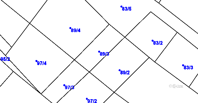Parcela st. 89/3 v KÚ Kyjov u Krásné Lípy, Katastrální mapa