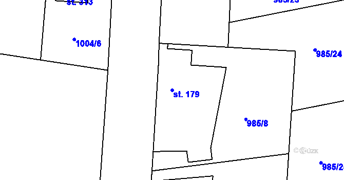 Parcela st. 179 v KÚ Krásná Studánka, Katastrální mapa