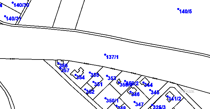 Parcela st. 137/1 v KÚ Krásná Studánka, Katastrální mapa