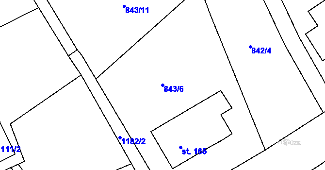 Parcela st. 843/6 v KÚ Krásná Studánka, Katastrální mapa