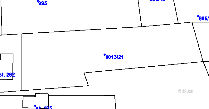 Parcela st. 1013/21 v KÚ Krásná Studánka, Katastrální mapa