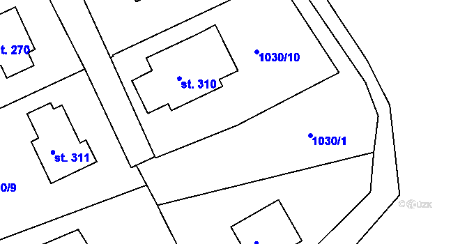 Parcela st. 1030/16 v KÚ Krásná Studánka, Katastrální mapa