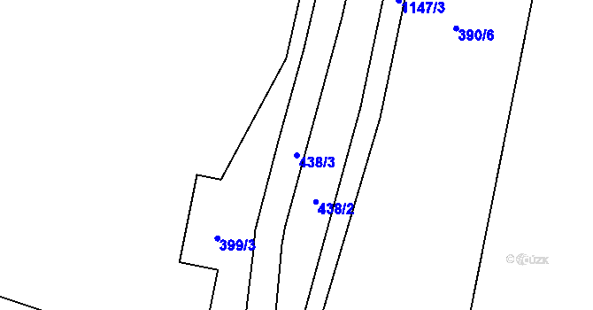 Parcela st. 438/3 v KÚ Krásná Studánka, Katastrální mapa
