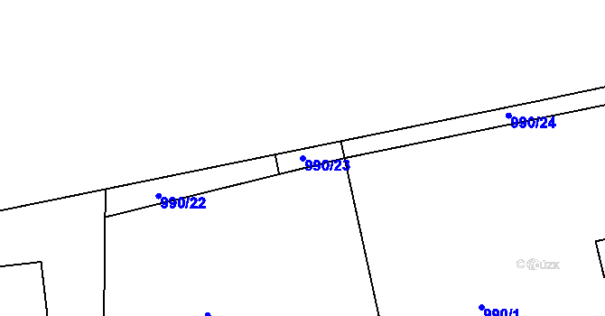 Parcela st. 990/23 v KÚ Krásná Studánka, Katastrální mapa