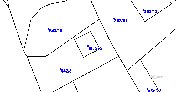Parcela st. 575 v KÚ Krásná Studánka, Katastrální mapa