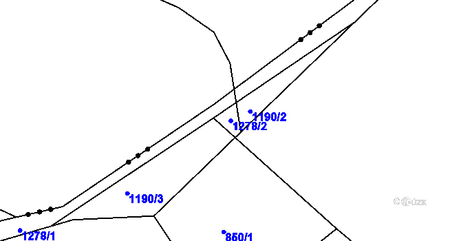 Parcela st. 1278/2 v KÚ Krásná Studánka, Katastrální mapa