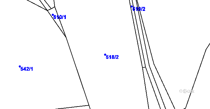 Parcela st. 518/2 v KÚ Radčice u Krásné Studánky, Katastrální mapa