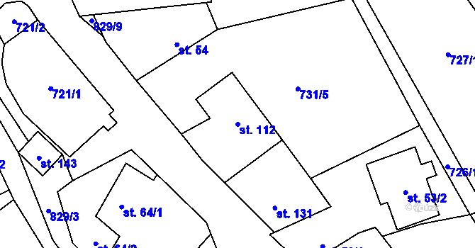 Parcela st. 112 v KÚ Kováň, Katastrální mapa