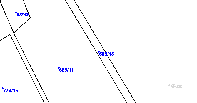 Parcela st. 689/13 v KÚ Kováň, Katastrální mapa