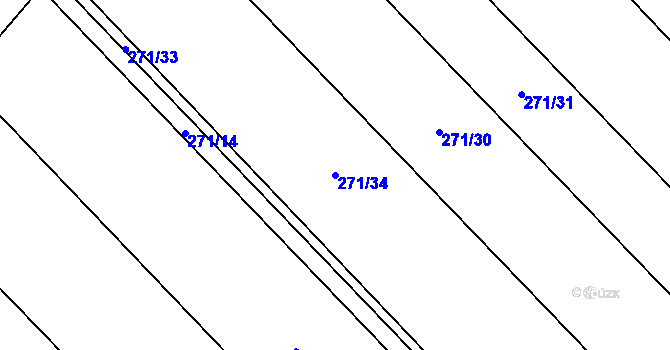 Parcela st. 271/34 v KÚ Krásná Ves, Katastrální mapa
