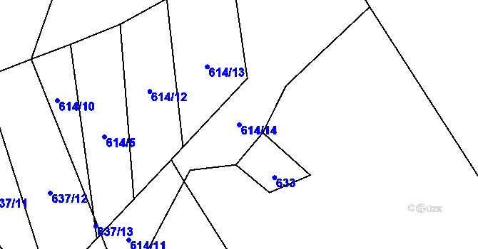 Parcela st. 614/14 v KÚ Krásné nad Svratkou, Katastrální mapa