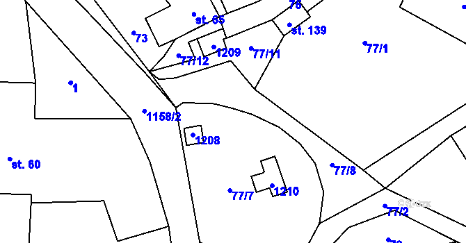 Parcela st. 133 v KÚ Krásné nad Svratkou, Katastrální mapa