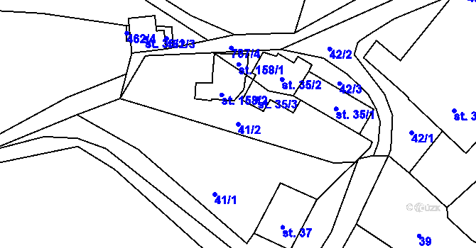 Parcela st. 41/2 v KÚ Krásné nad Svratkou, Katastrální mapa